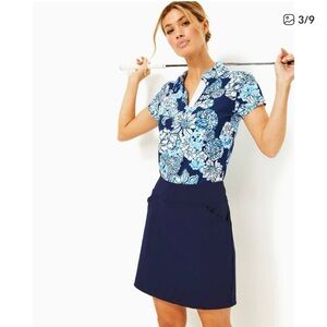 Lilly Pulitzer Luxletic Monica Skort-Navy-Size 6-Pristine